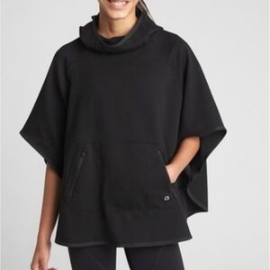 Gap fit black hooded poncho size XS